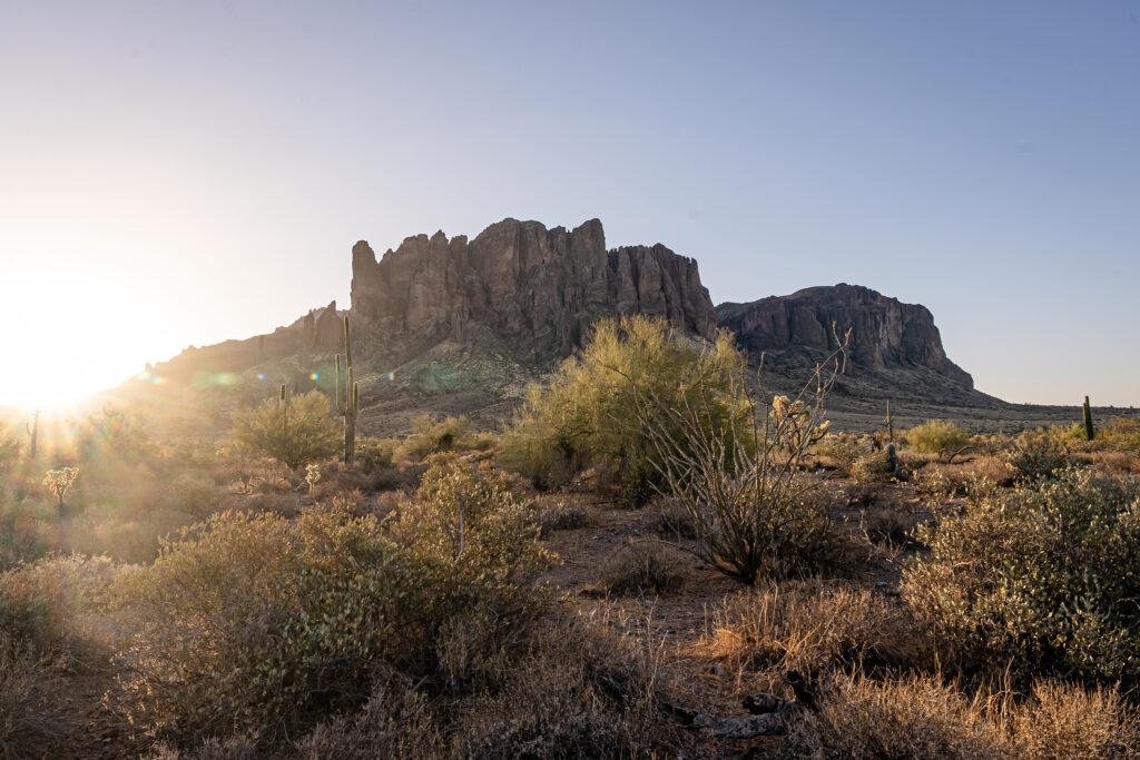 Desert maternity photoshoot at Superstition Mountains