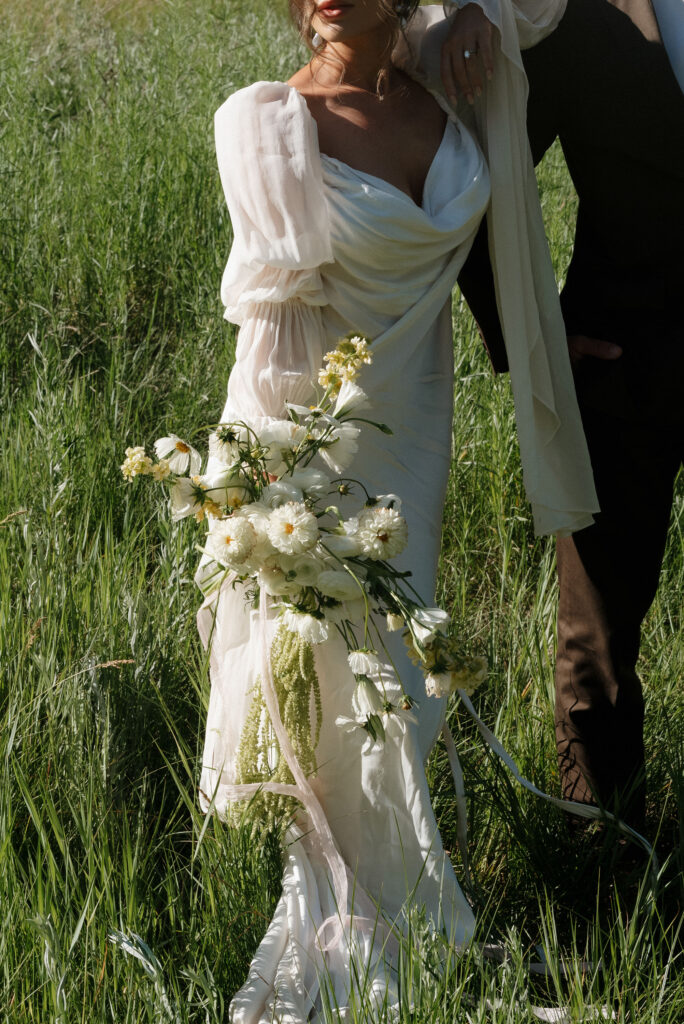 Whimsical elopement session in a serene natural setting